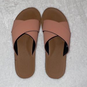 indosole tan slide sandals